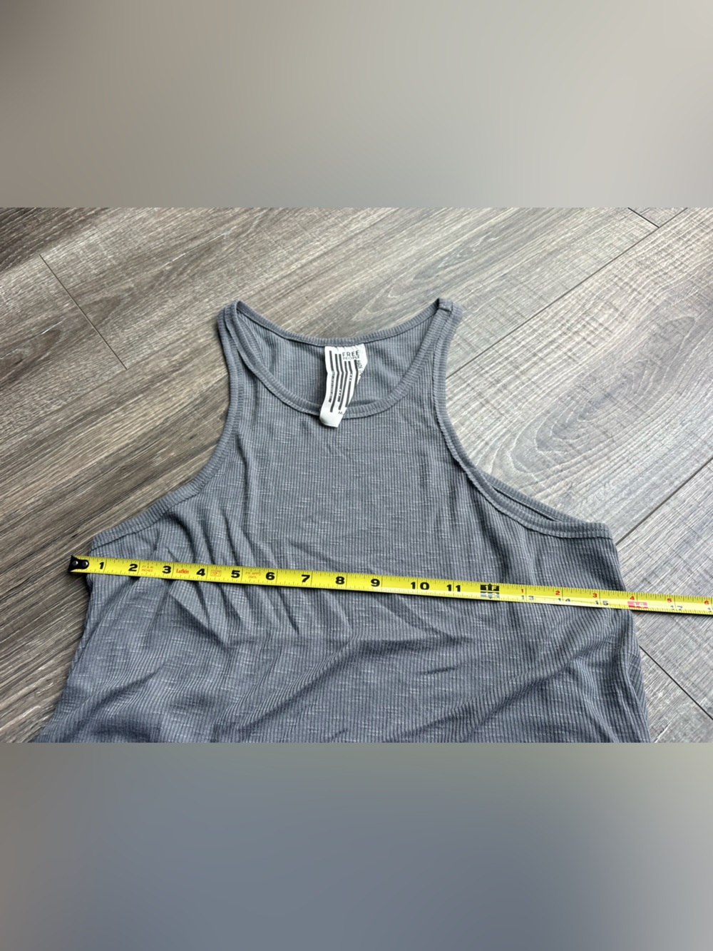 Free People Ribbed Racerback Tank Top - Steel Gray - Picture 7 of 7